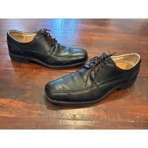Red Street Dress Shoes Mens 46 Black Leather Square Toe Lace Up 7881